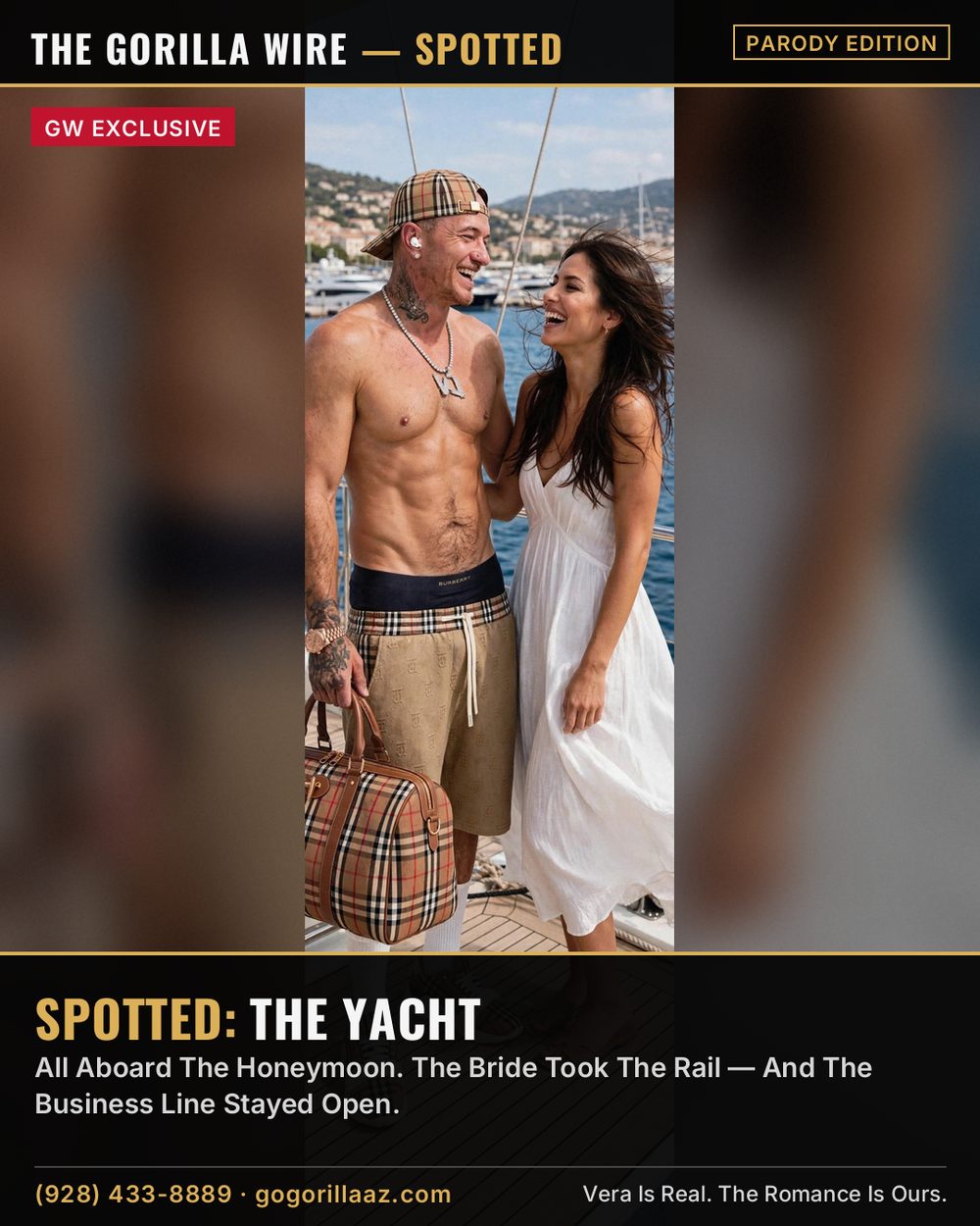 Giovony And Vera At The Rail Of The Yacht, Turned To Each Other, Sea Behind Them