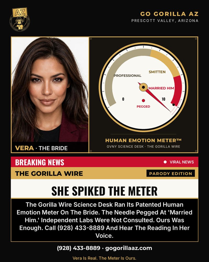 She Spiked The Meter — The Gorilla Wire Human Emotion Meter Run On The Bride Vera — The Needle Pegged At Married Him
